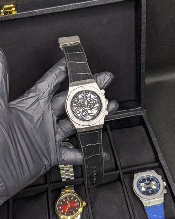 HUB Silver Black Dial (Leather Strap)