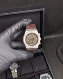 HUB Brown Silver Dial (Leather Strap)