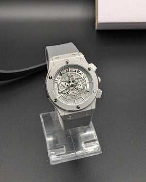 HUB Silver Skeleton Dial (Silicon Strap)