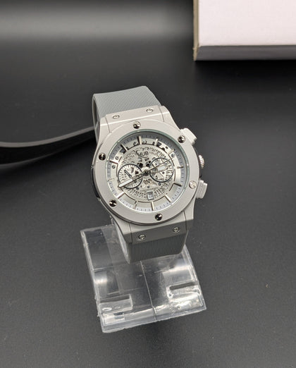 HUB Silver Skeleton Dial (Silicon Strap)