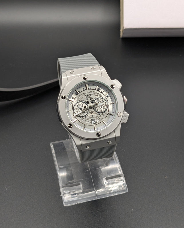HUB Silver Skeleton Dial (Silicon Strap)