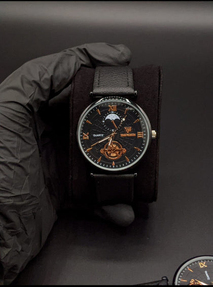 Quartz Roman Numerals Slim Dial Wrist Watch