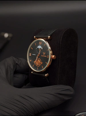 Quartz Roman Numerals Slim Dial Wrist Watch