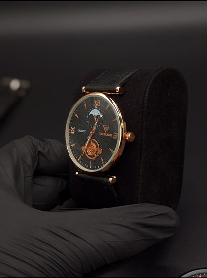 Quartz Roman Numerals Slim Dial Wrist Watch