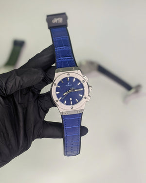HUB Blue Classic Dial (Leather Strap)