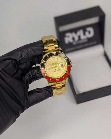 RLX Rotating Bezel Stainless Steel Watch (Golden)