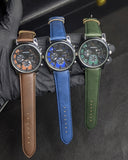 Wonder Classic Sports Dial Watch with Leather Straps