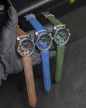 Wonder Classic Sports Dial Watch with Leather Straps