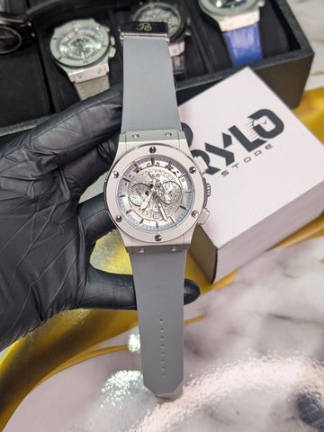 HUB Silver Skeleton Dial (Silicon Strap)